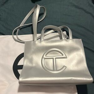 Telfar Silver Medium Bag